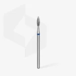 ⁦Diamond nail drill bit pointed flame blue EXPERT head diameter 2,3 mm / working part 8 mm⁩ – תמונה ⁦2⁩