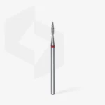 ⁦Diamond nail drill bit pointed flame red EXPERT head diameter 1,6 mm / working part 8 mm⁩ – תמונה ⁦2⁩