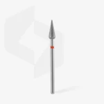 ⁦Diamond nail drill bit pointed pear red EXPERT head diameter 4 mm / working part 12 mm⁩ – תמונה ⁦2⁩