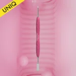 Manicure pusher Gummy with silicone handle UNIQ 11 TYPE 1 (straight flat and loop pusher)