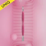 Manicure pusher Gummy with silicone handle UNIQ 10 TYPE 4.2 (rounded narrow pusher and bent blade)
