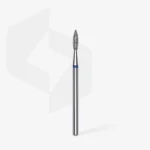 ⁦Diamond nail drill bit pointed flame blue EXPERT head diameter 2,1 mm / working part 8 mm⁩ – תמונה ⁦2⁩