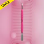 Manicure pusher Gummy with silicone handle UNIQ 10 TYPE 6 (rounded wide pusher and nail cleaner)
