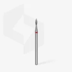 ⁦Diamond nail drill bit pointed flame red EXPERT head diameter 1,8 mm / working part 8 mm⁩ – תמונה ⁦2⁩