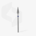 ⁦Diamond nail drill bit pointed pear blue EXPERT head diameter 4 mm / working part 12 mm⁩ – תמונה ⁦2⁩