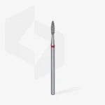 ⁦Diamond nail drill bit flame red EXPERT head diameter 2,1 mm / working part 8 mm⁩ – תמונה ⁦2⁩