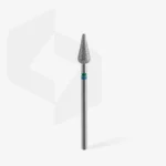 ⁦Diamond nail drill bit DUO pointed pear blue-green EXPERT head diameter 5 mm / working part 12 mm⁩ – תמונה ⁦2⁩