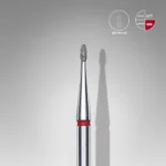 Diamond nail drill bit rounded bud red EXPERT head diameter 1,2 mm / working part 3 mm