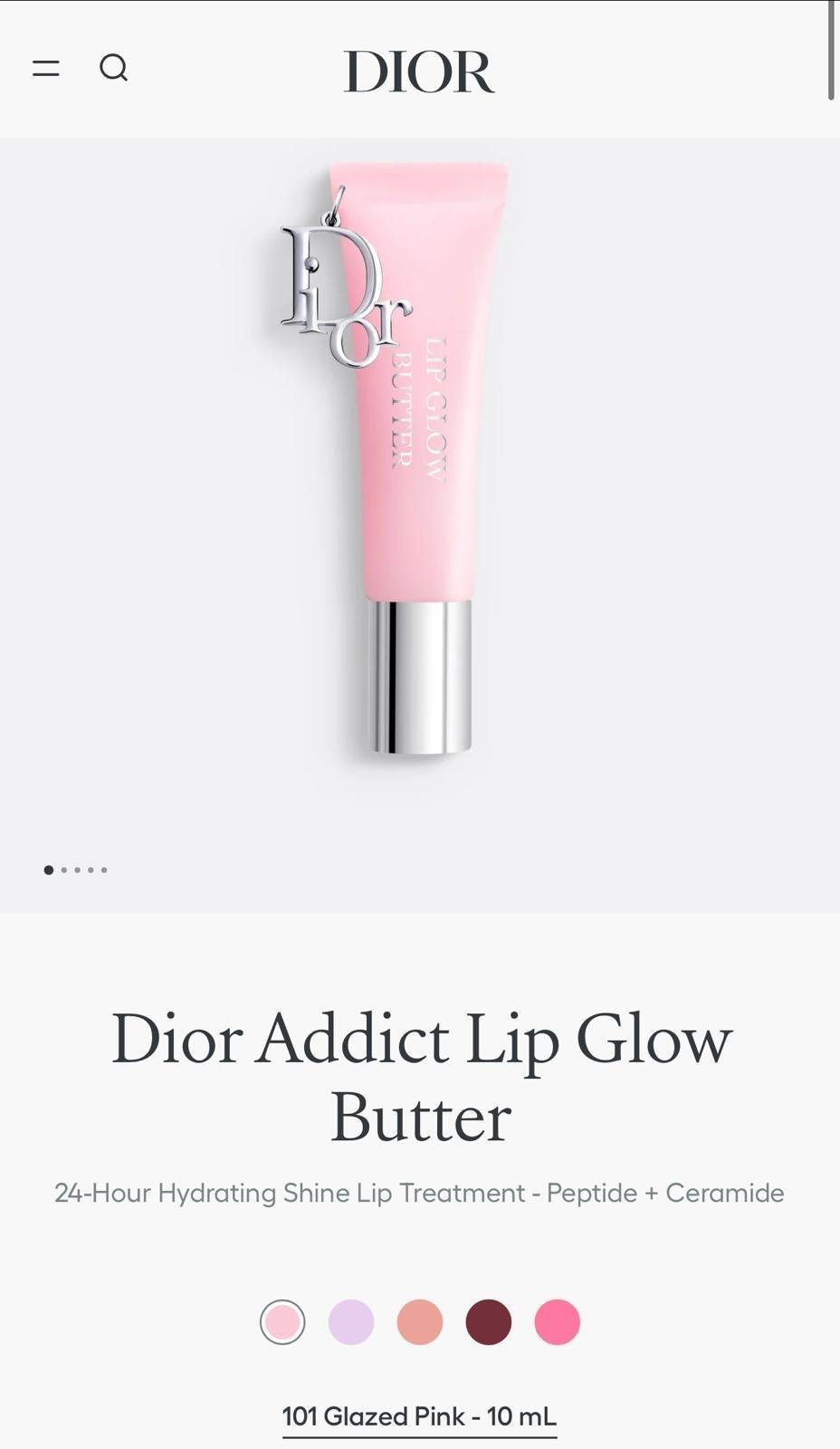 Dior Lip Glow Butter 101 Glazed Pink - באלם לשפתיים